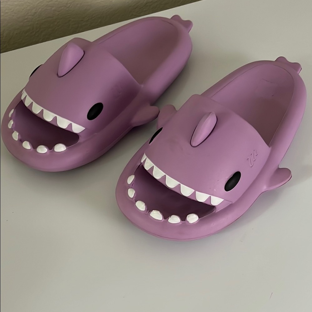Purple Shark Slippers